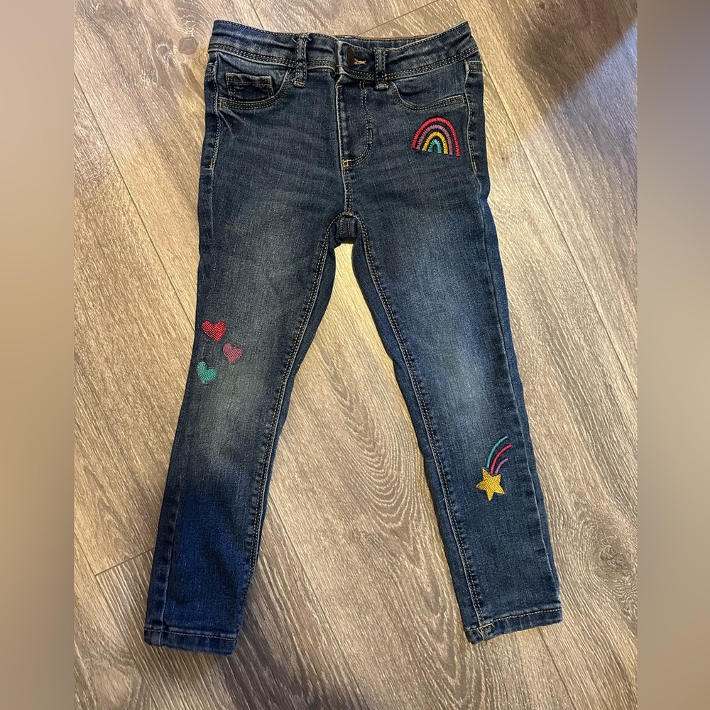 Girls jumping beans embroidered jeans